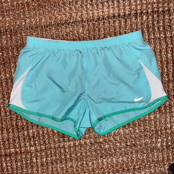 Nike Pants - Nike Women's Teal and White Dri-Fit Shorts Medium